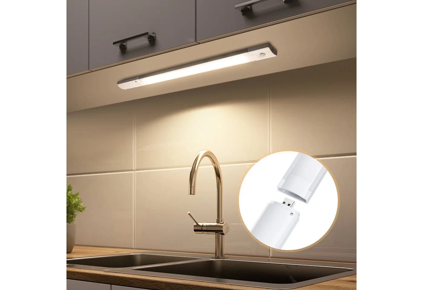 Aigostar Schrankleuchte LED Wiederaufladbar 4000K Weiss