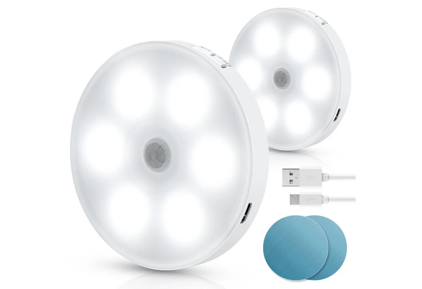 Aigostar LED Nachttischlampe 2 Stück 6500K Nachtlicht Kinder, Aufladbar USB, 0.5W Nachtlampe - Bild 2