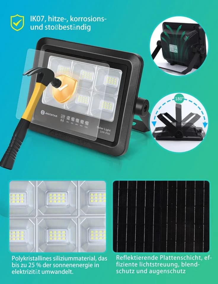 Aigostar Solarstrahler Außen IP65 LED mit Fernbedienung - Bild 5