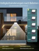 Aigostar Flutlichtstrahler Solarstrahler mit Fernbedienung, 6500K, IP65 Außenstrahler, 2m Kabellänge, LED fest integriert, Tageslichtweiß Bild 1