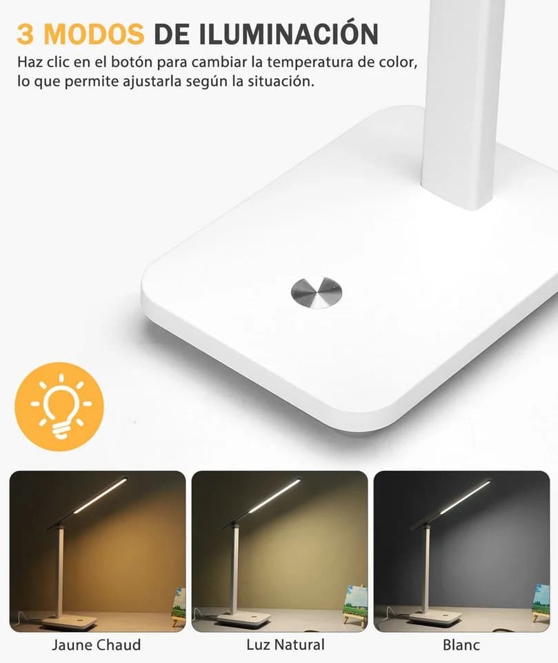 Aigostar LED Schreibtischlampe Grau Dimmbar Faltbar - Bild 3