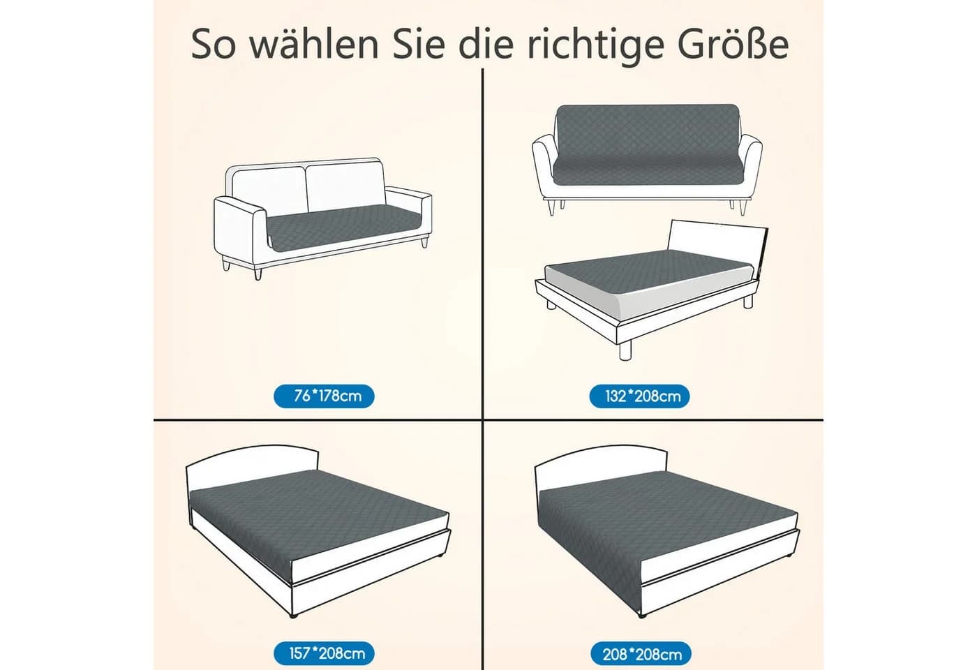 Nobleza Wasserdichte Hundematte Grau Robust Rutschfest - Bild 3