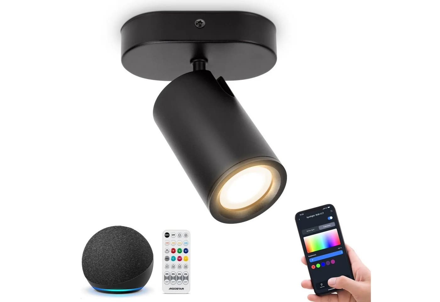 Aigostar LED Deckenleuchte Dimmbar Wandstrahler Alexa Fernbedienung - Bild 2