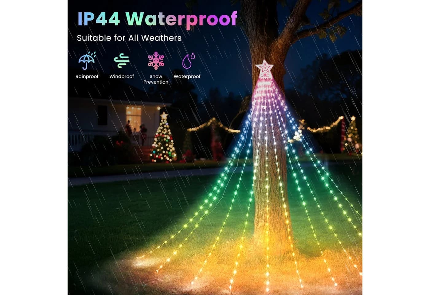 Aigostar LED-Lichterkette 2,5m 250LED Smart RGBIC Weihnachtsbaumbeleuchtung - Bild 3