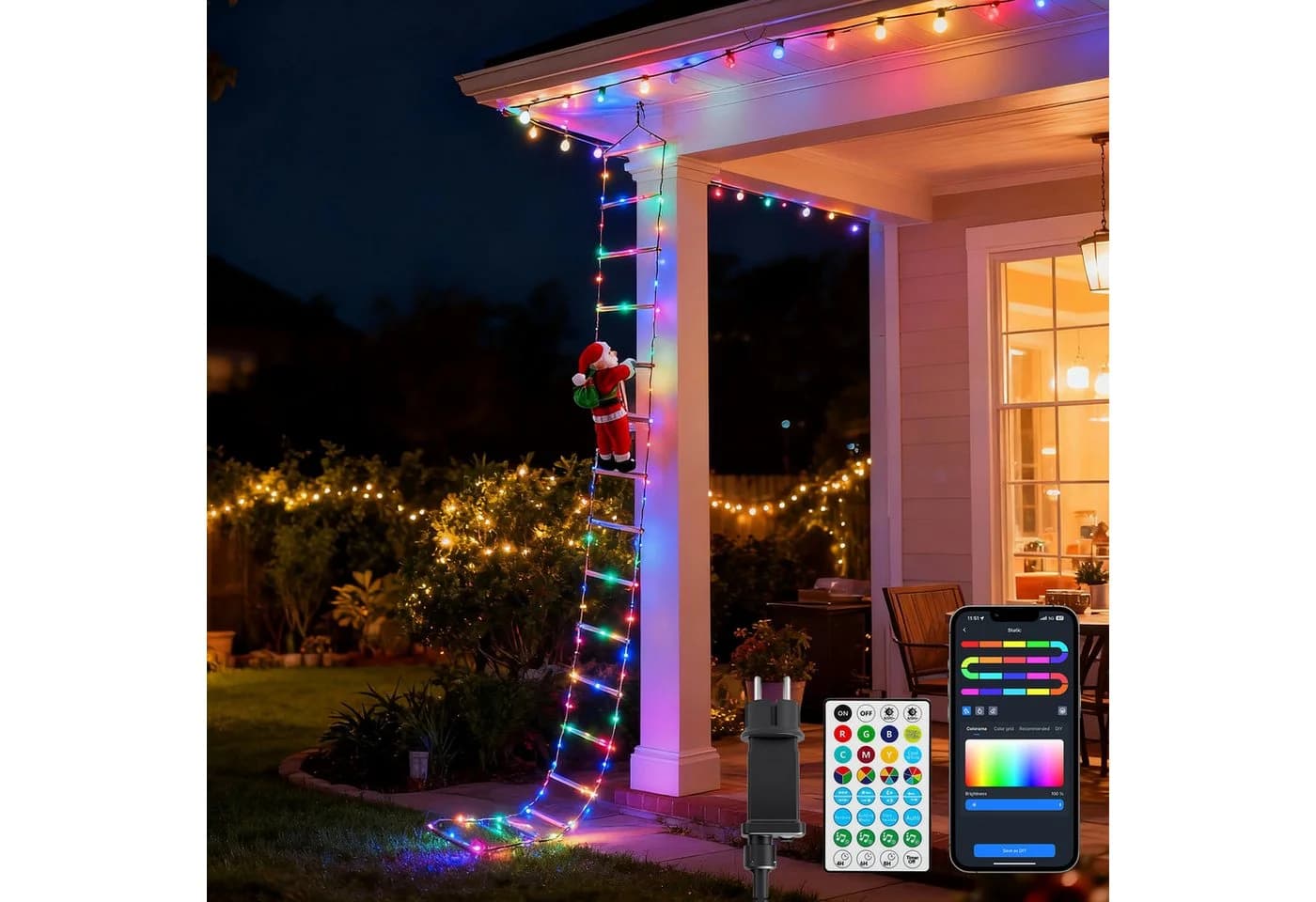 Aigostar LED-Lichterkette 3m RGB-Weihnachtsmann-Treppenbeleuchtung - Bild 2