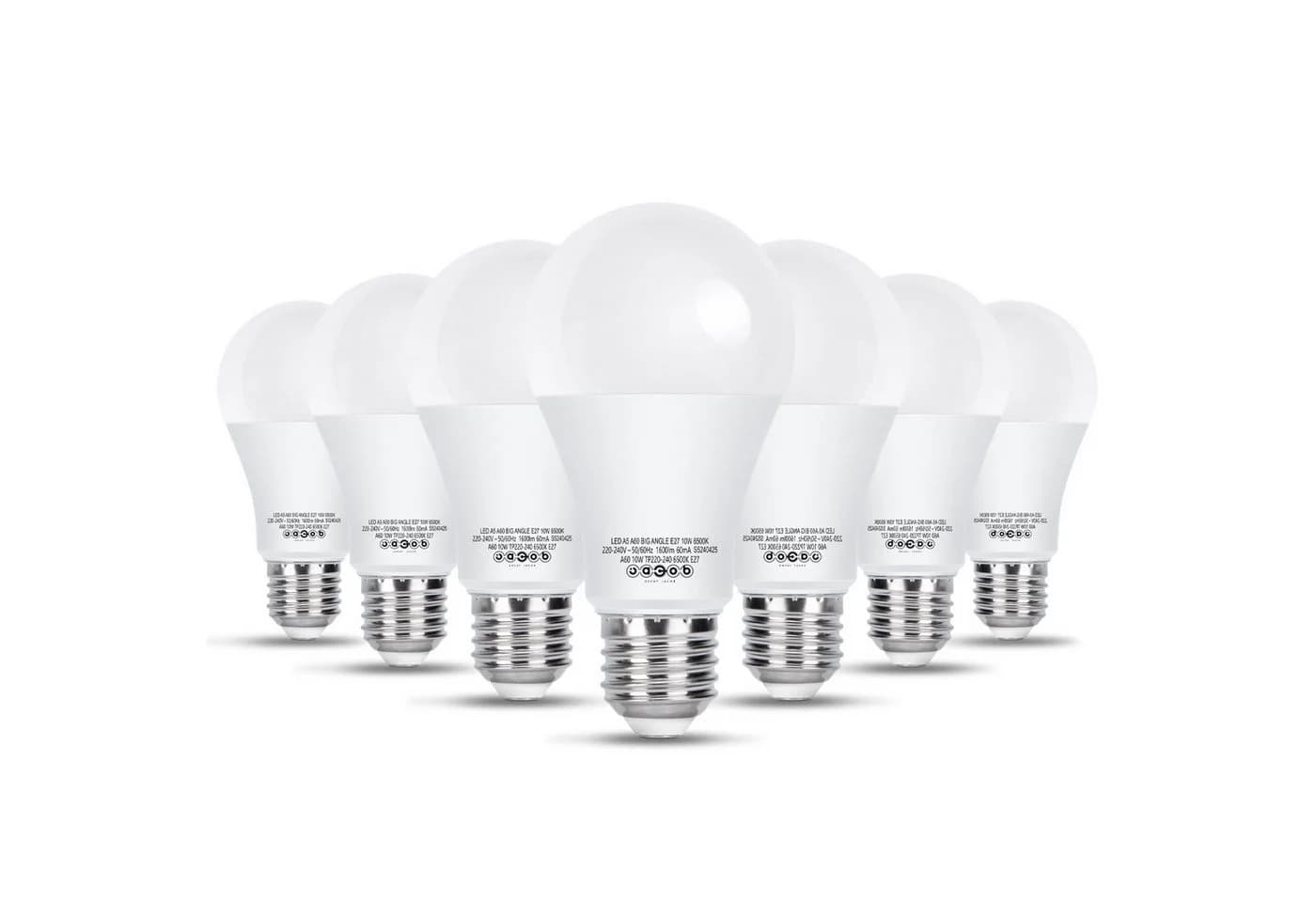 Great Jacob LED-Leuchtmittel A60 E27 10W Kaltweiß 1600Lm 7er Pack - Bild 2