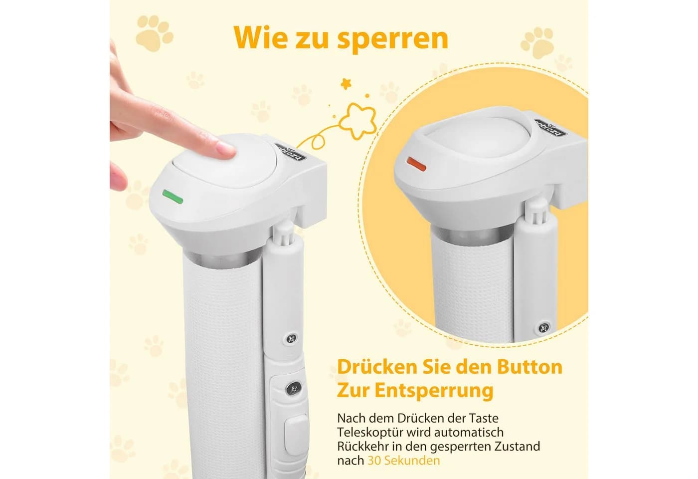 nobleza Ausziehbares Treppenschutzgitter Türschutzgitter Weiß 0-180CM - Bild 3