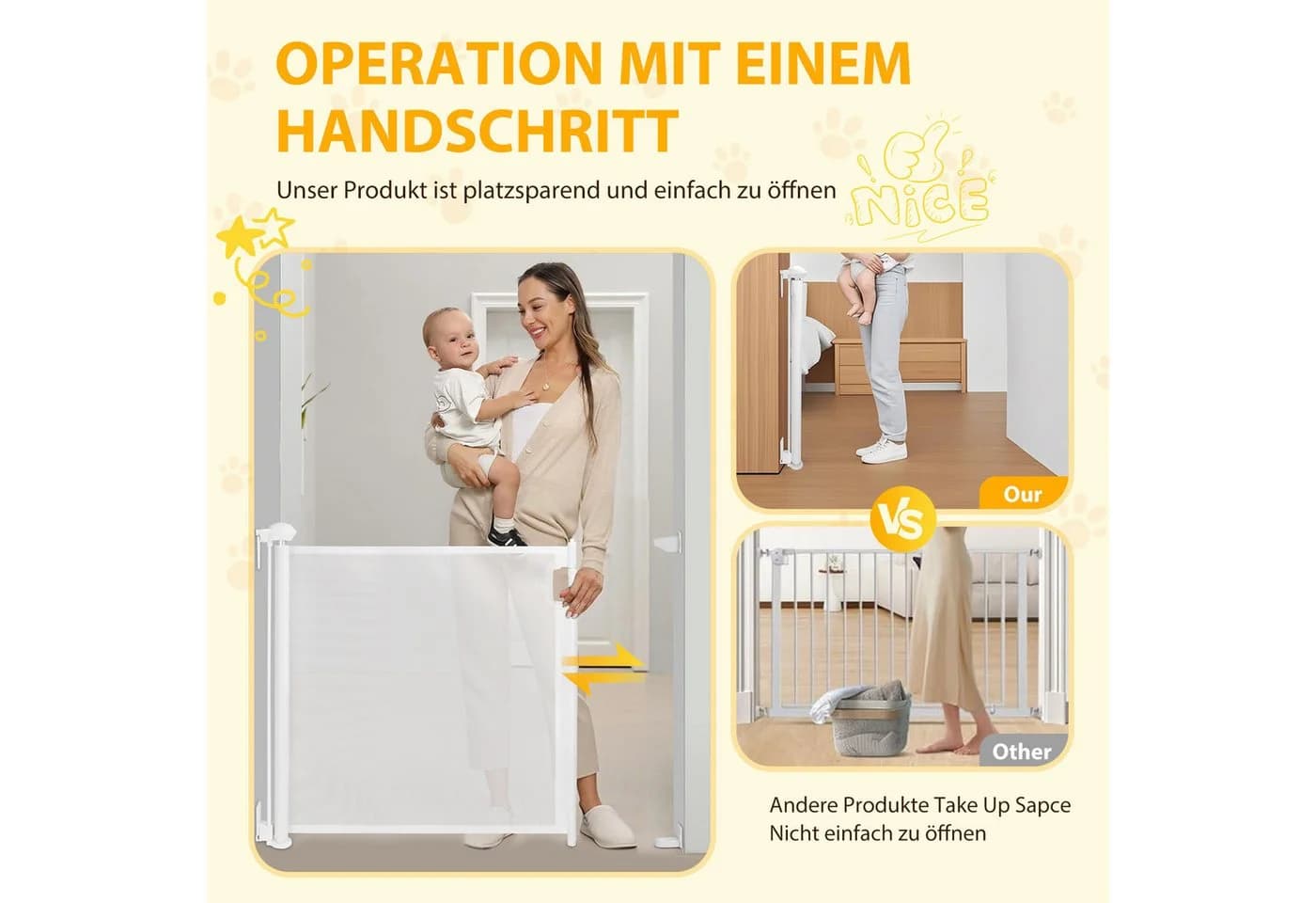 nobleza Ausziehbares Treppenschutzgitter Türschutzgitter Weiß 0-180CM - Bild 5