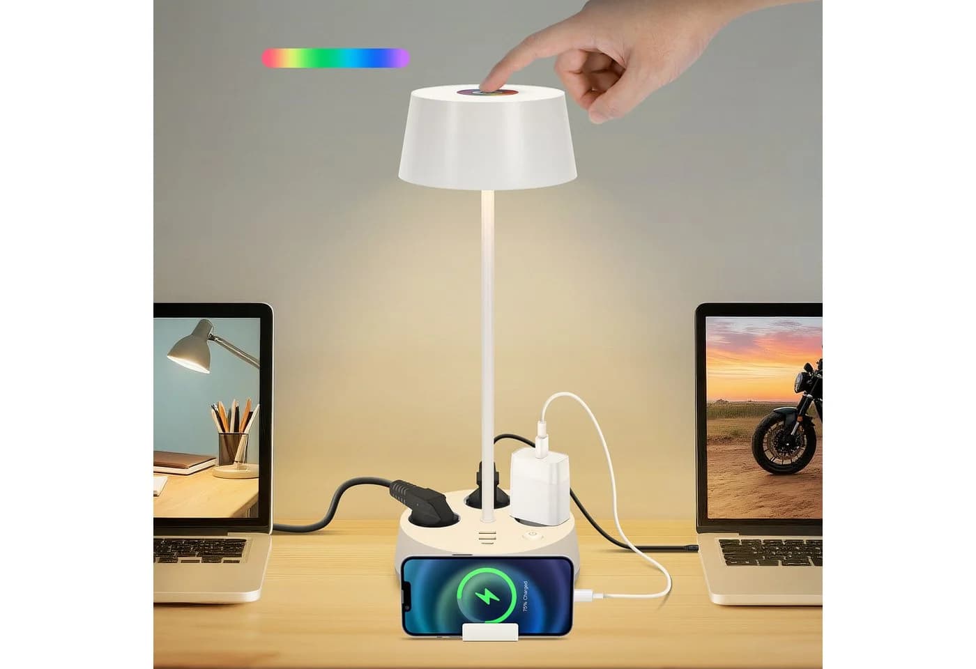 Aigostar Steckdosenleuchte mit USB & Typ-C, 3 Farbtemperaturen, RGB, einstellbare Helligkeit - Bild 5
