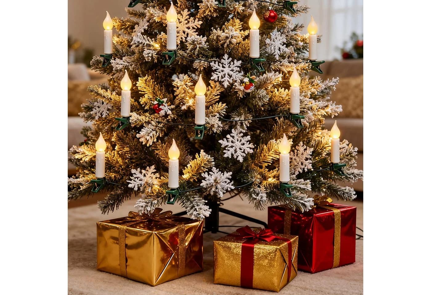Aigostar LED-Lichtervorhang Lichterkerzen Weihnachtsbaum 5M 25 Kerzen 8 Modi - Bild 2