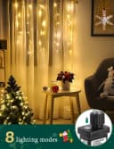 Aigostar LED-Lichtervorhang Eisregen Lichterkette Außen 3M+5M 100LED 8 Modi Bild 3