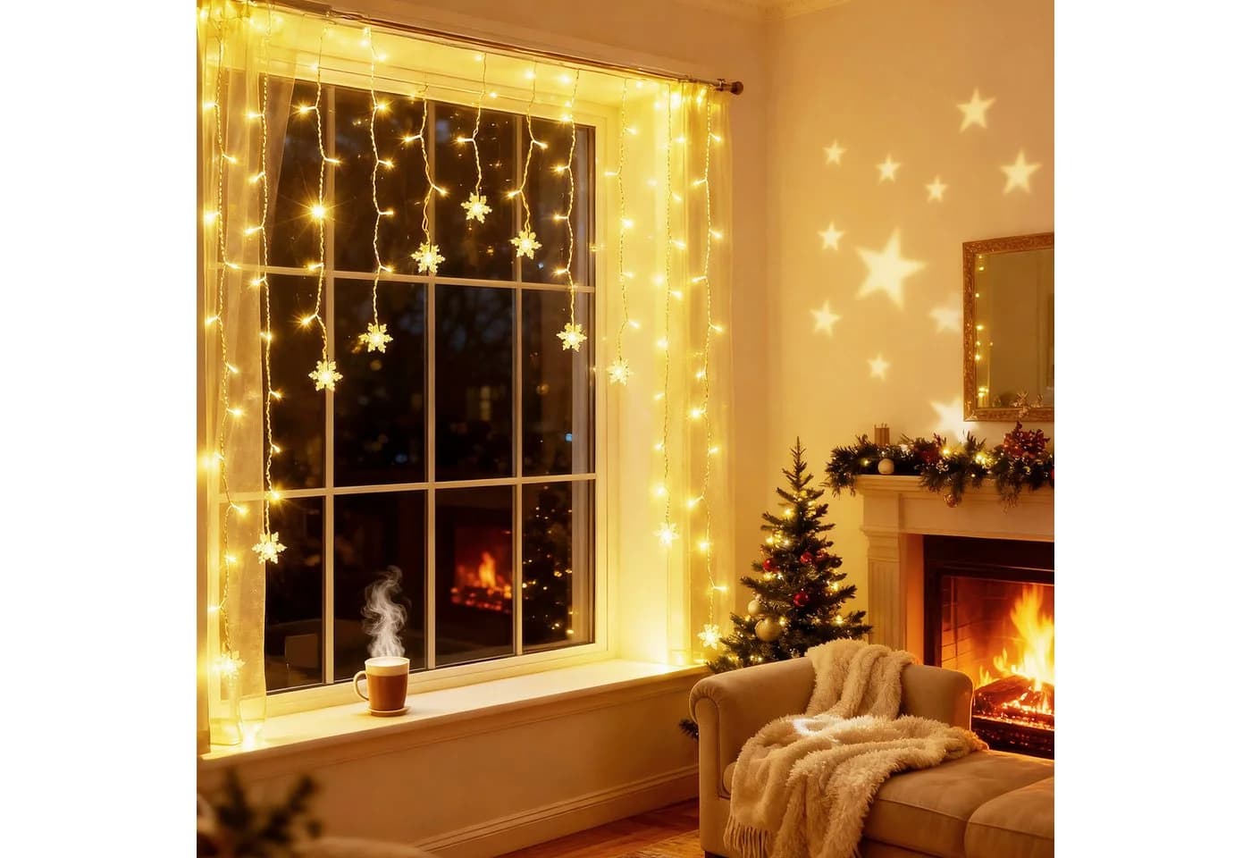 Aigostar LED-Lichterkette Lichtervorhang 82 LEDs