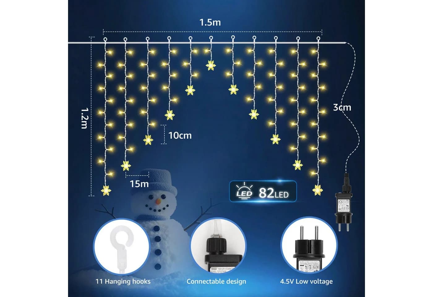 Aigostar LED-Lichterkette Lichtervorhang 82 LEDs - Bild 4