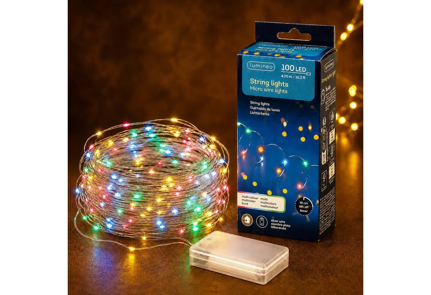Lumineo LED-Lichterkette Bunt mit Timer 495cm 100 LEDs - Bild 2