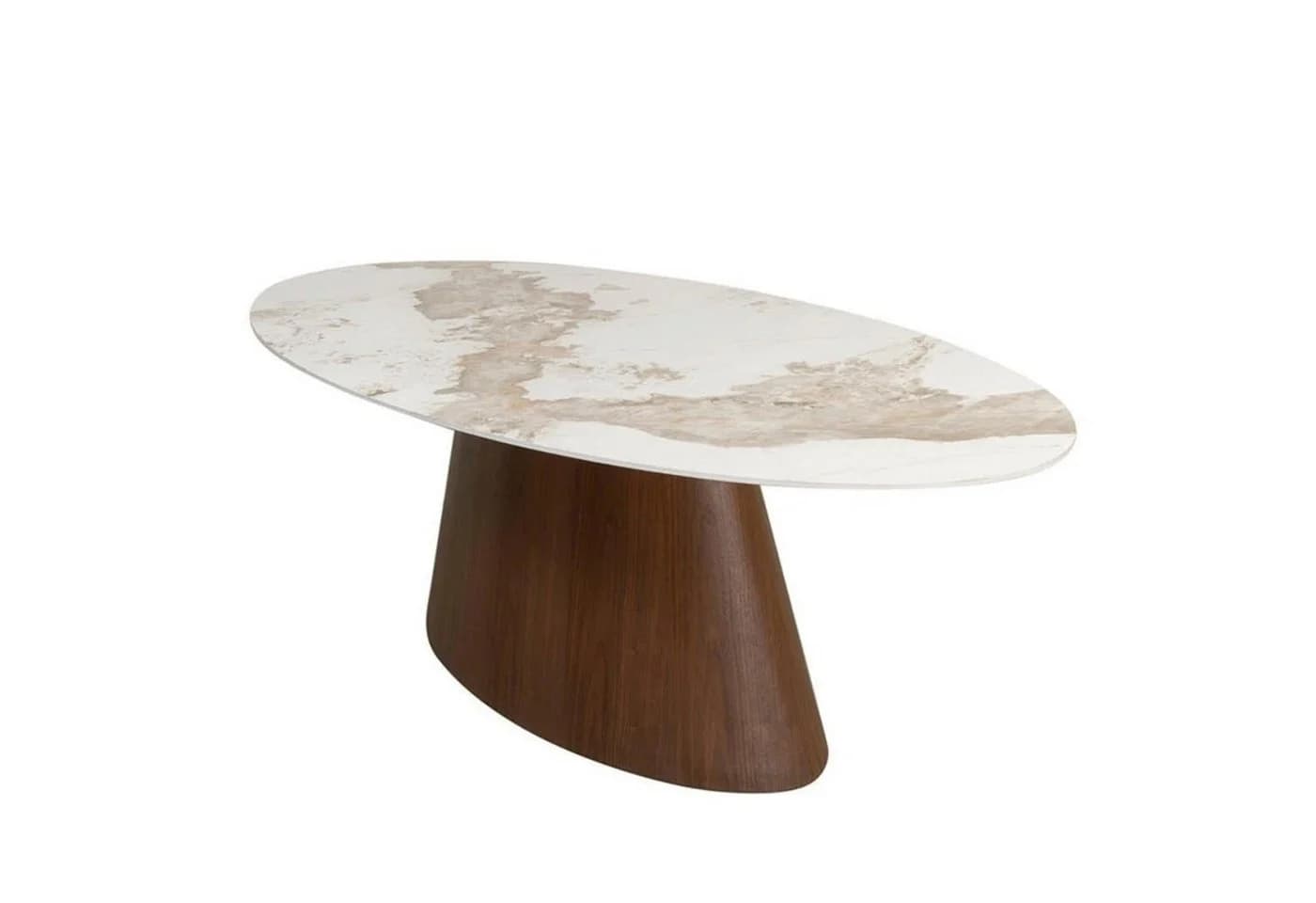 Pole to Pole Ellipse Esstisch Keramik-Marmor Oval Beige/Braun - Bild 3
