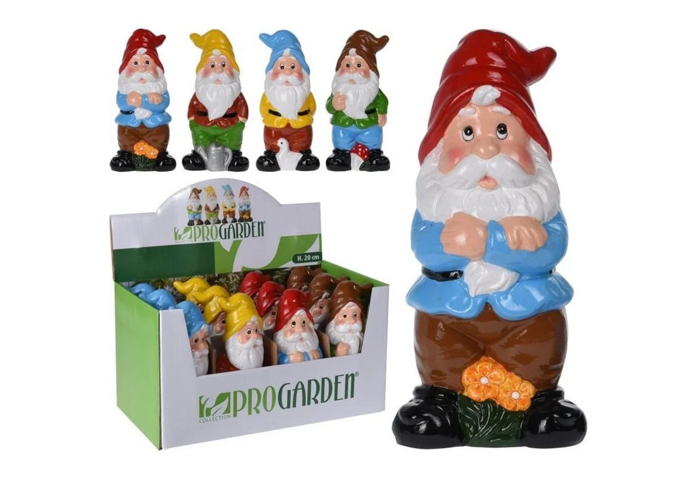 Koopman 12x Gartenzwerg 20cm Keramik Dekoration Outdoor