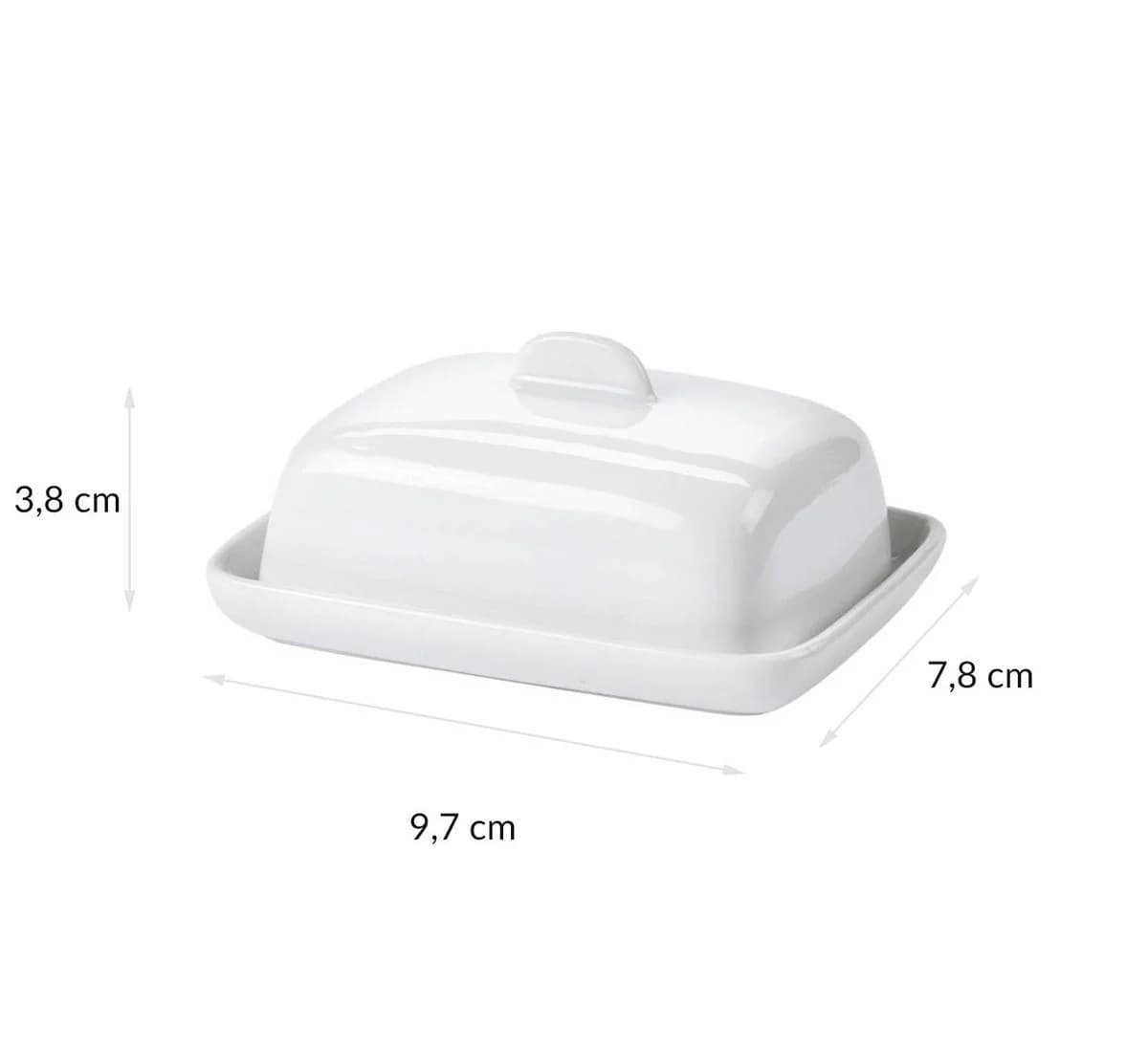 Excellent Houseware Butterdose aus Keramik Weiß Minimalistisch