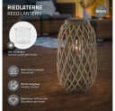 ECD Germany Rattan Kerzenlaterne mit Henkel und Glaseinsatz Bild 1