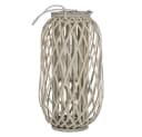 ECD Germany Rattan Kerzenlaterne mit Henkel und Glaseinsatz Bild 2