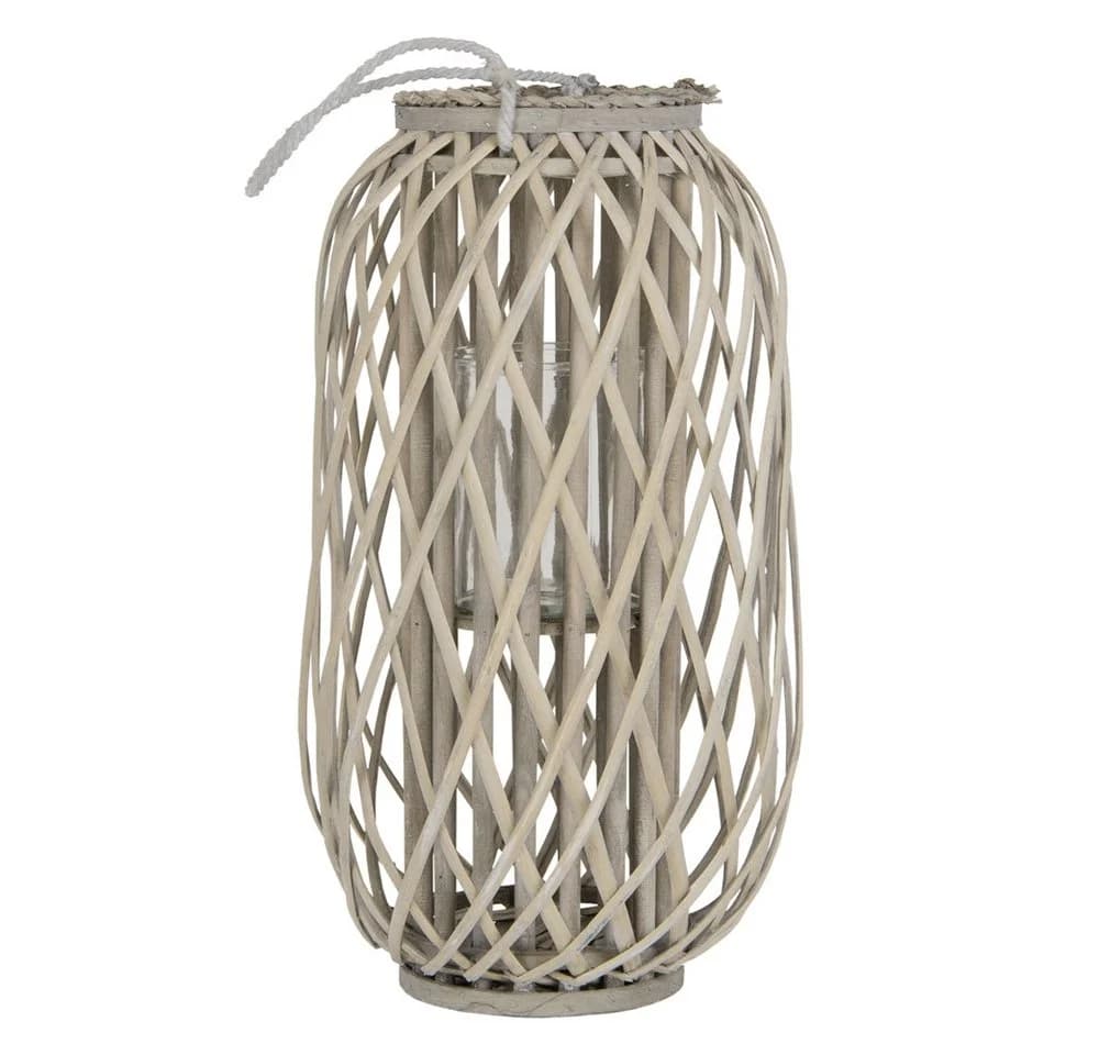 ECD Germany Rattan Kerzenlaterne mit Henkel und Glaseinsatz - Bild 2