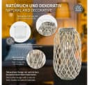ECD Germany Rattan Kerzenlaterne mit Henkel und Glaseinsatz Bild 3