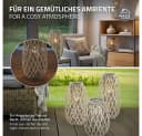 ECD Germany Rattan Kerzenlaterne mit Henkel und Glaseinsatz Bild 4