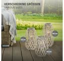 ECD Germany Rattan Kerzenlaterne mit Henkel und Glaseinsatz Bild 5