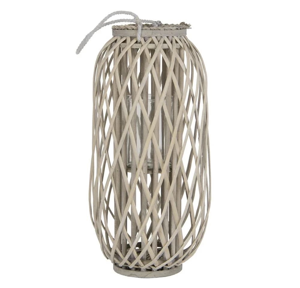 ECD Germany Rattan Kerzenlaterne mit Henkel, 60xØ30cm, Braun - Bild 2