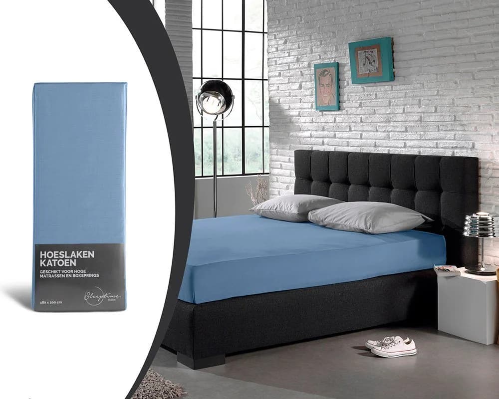 Sitheim-Europe Spannbettlaken SLEEPTIME HOTEL Baumwolle Blau