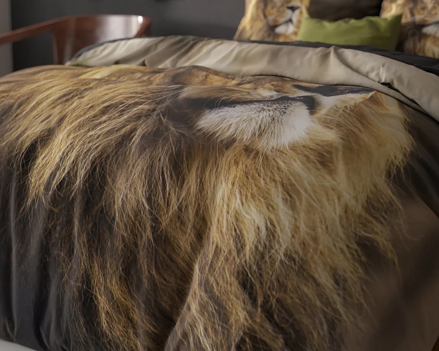Sitheim® Bettwäsche SLEEPTIME Lion Mind Taupe 3-teilig 100% Baumwolle - Bild 5