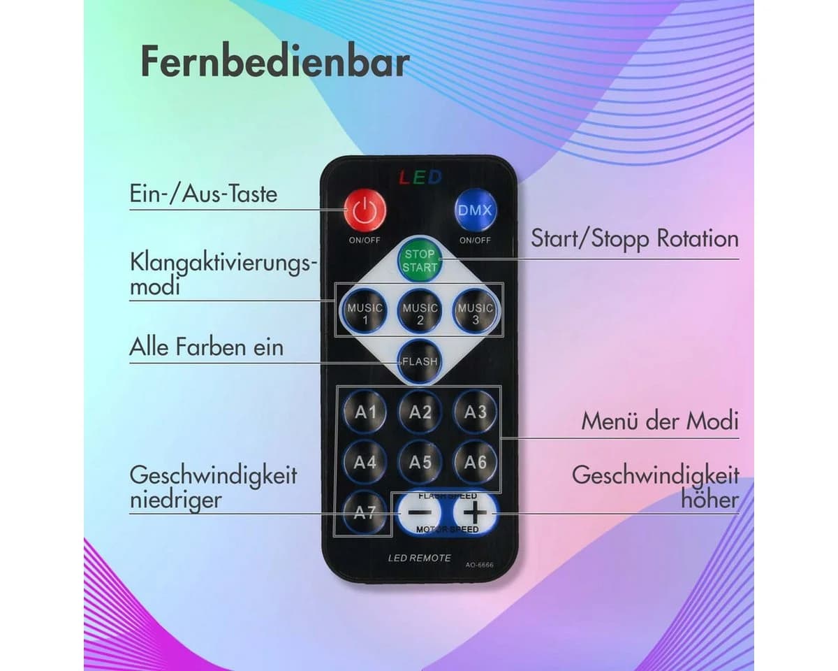 imoshion Rotierende LED-Discolampe mit Fernbedienung und Musik-Sync - Bild 4