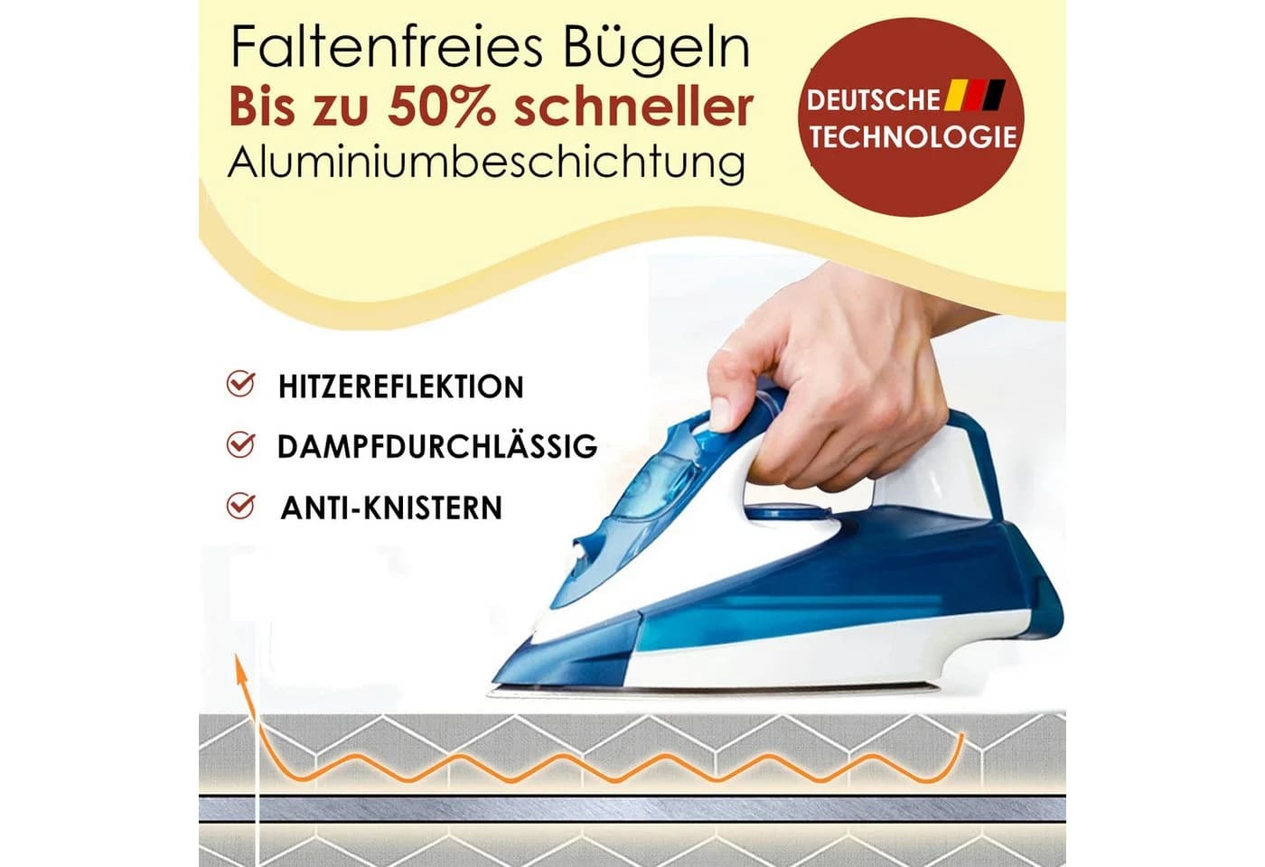 Bügelbrettbezug aus OEKOTEX100 Material, hitzebeständig und hitzereflektierend - Bild 3