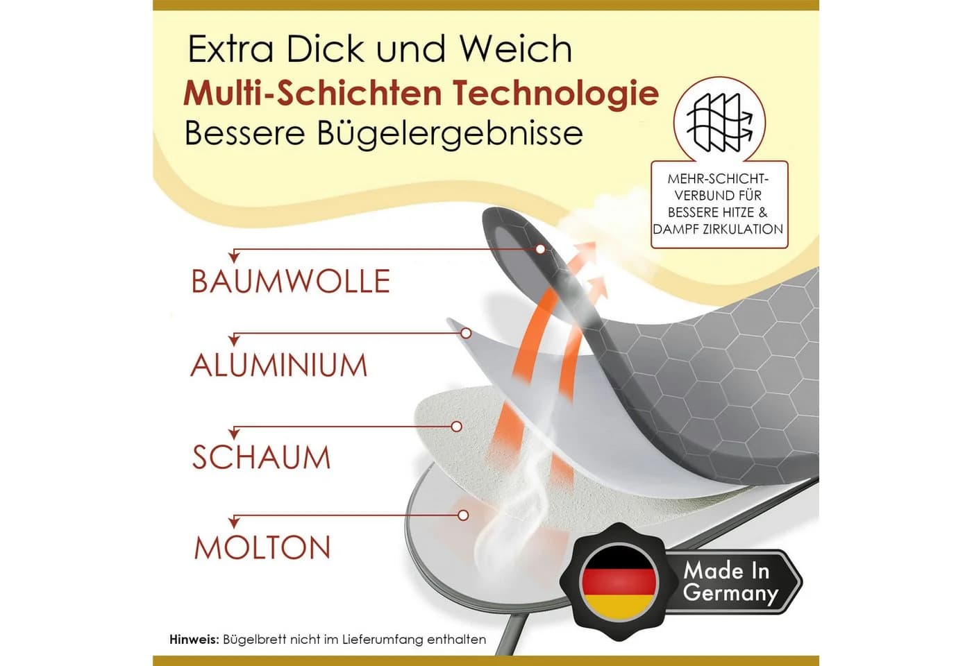 Bügelbrettbezug aus OEKOTEX100 Material, hitzebeständig und hitzereflektierend - Bild 5