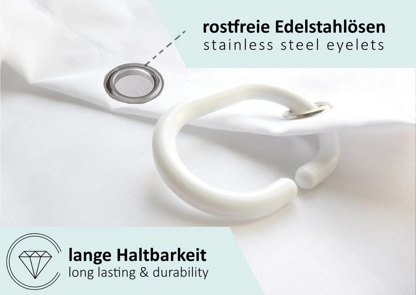 Arteneur Duschvorhang Bunt Anti-Schimmel Polyester - Bild 5