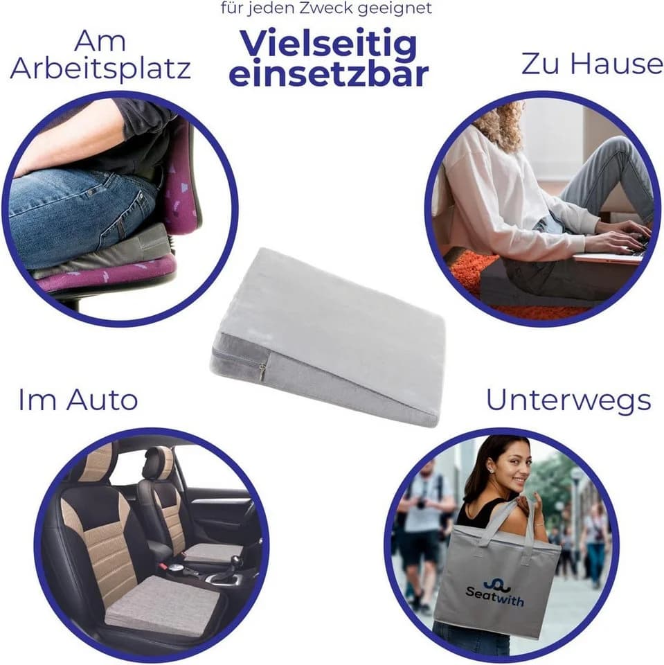Seatwith Keilkissen - Bequemer Sitzkeil mit Tragetasche - Bild 3
