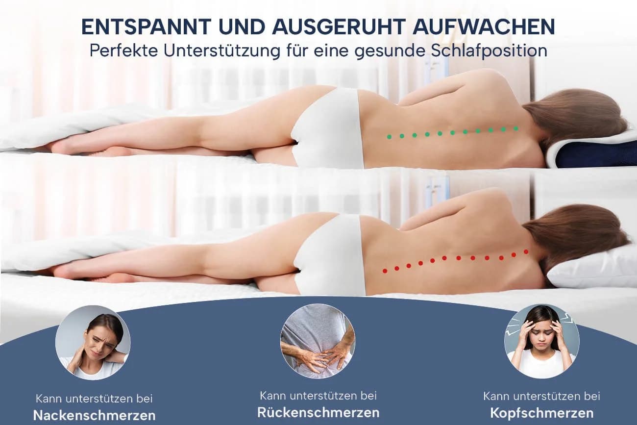 Casimum Nackenkissen COMFORT Memory Foam Ergonomisch 70x40 cm - Bild 5