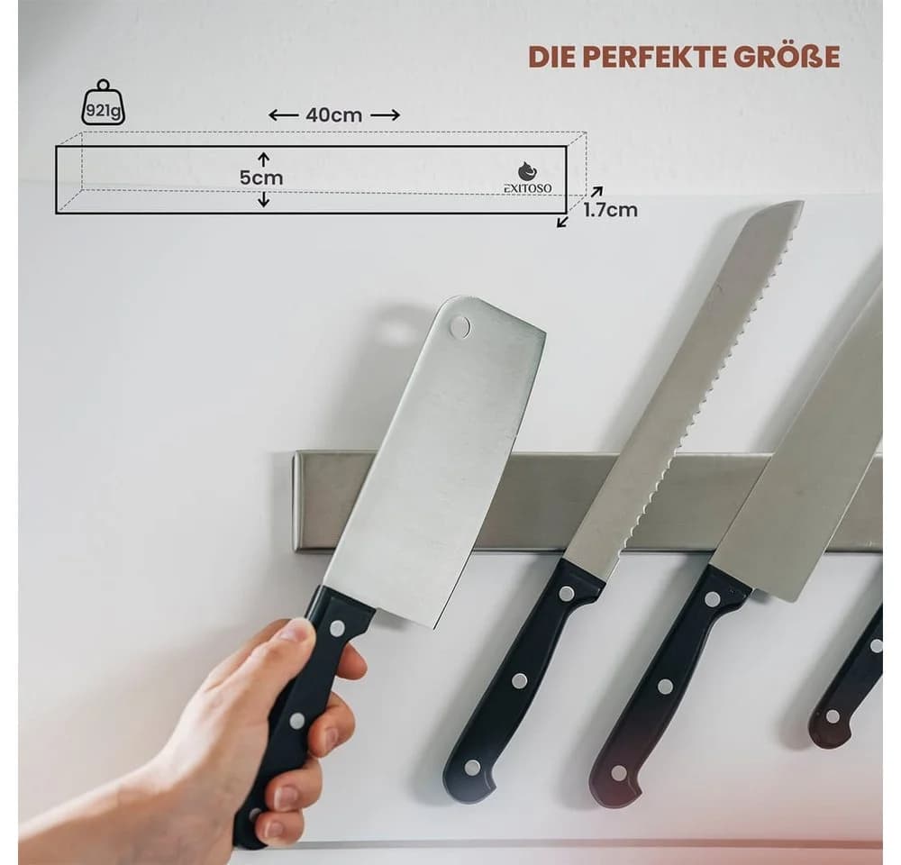 Exitoso Hängeaufbewahrung 40 Edelstahl Magnetleiste Silber - Bild 3