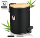Exitoso Tretmülleimer 3L Bambus Softclose Schwarz Bild 2