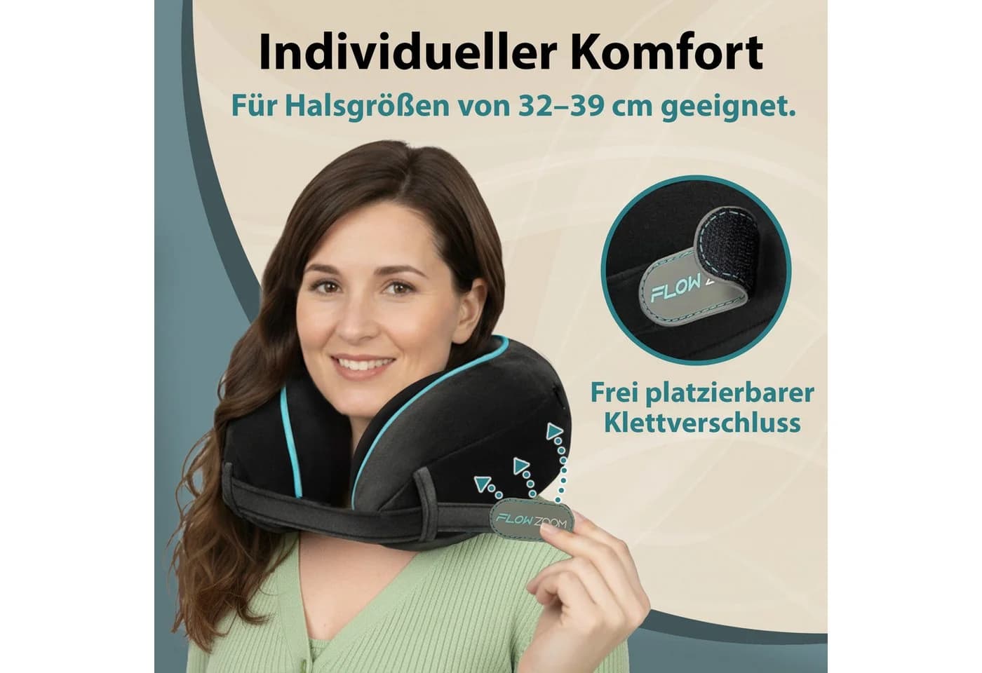 FLOWZOOM Nackenhörnchen DREAM - Reisekissen Memoryschaum Schwarz