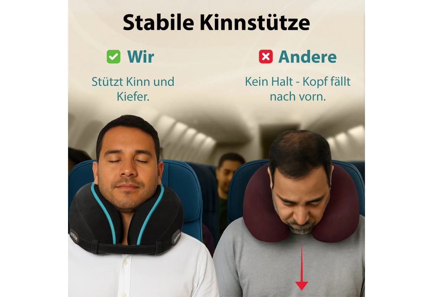 FLOWZOOM Nackenhörnchen DREAM - Reisekissen Memoryschaum Schwarz - Bild 3