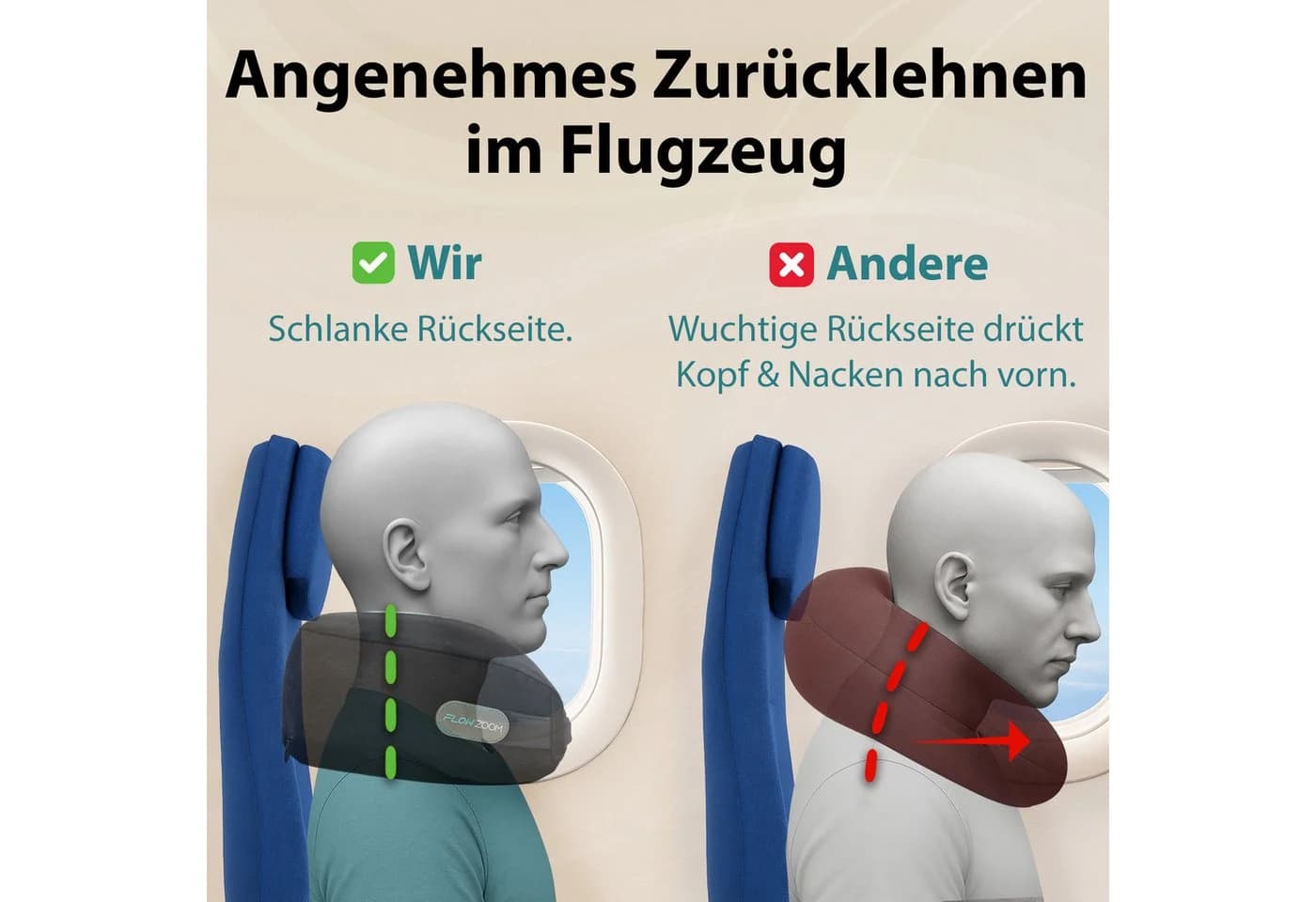 FLOWZOOM Nackenhörnchen DREAM - Reisekissen Memoryschaum Schwarz - Bild 4