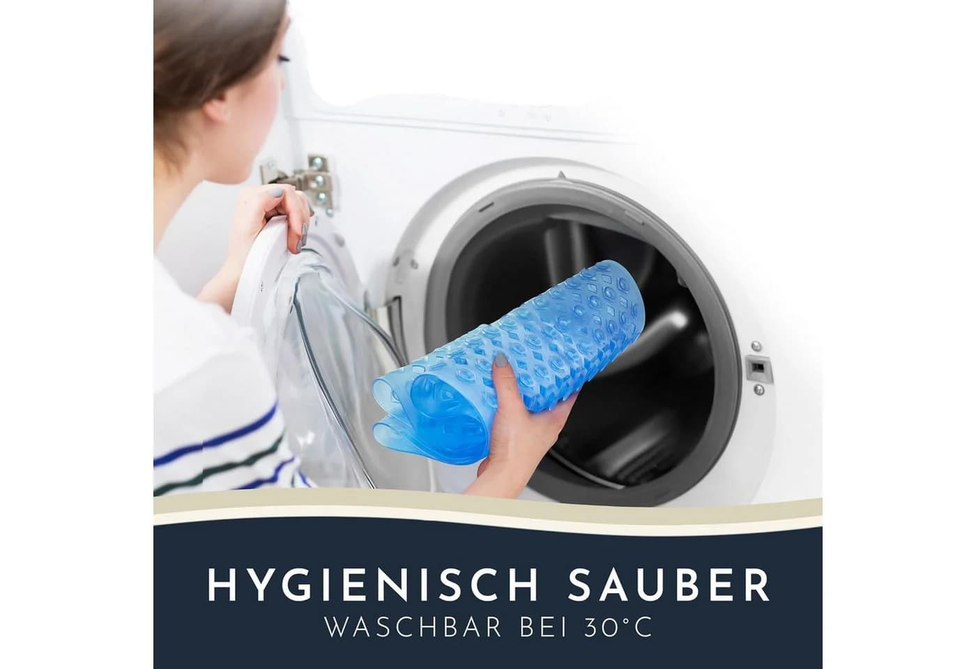 Homerella Badematte rutschfest blau schimmelresistent inkl. Aufhängung - Bild 5