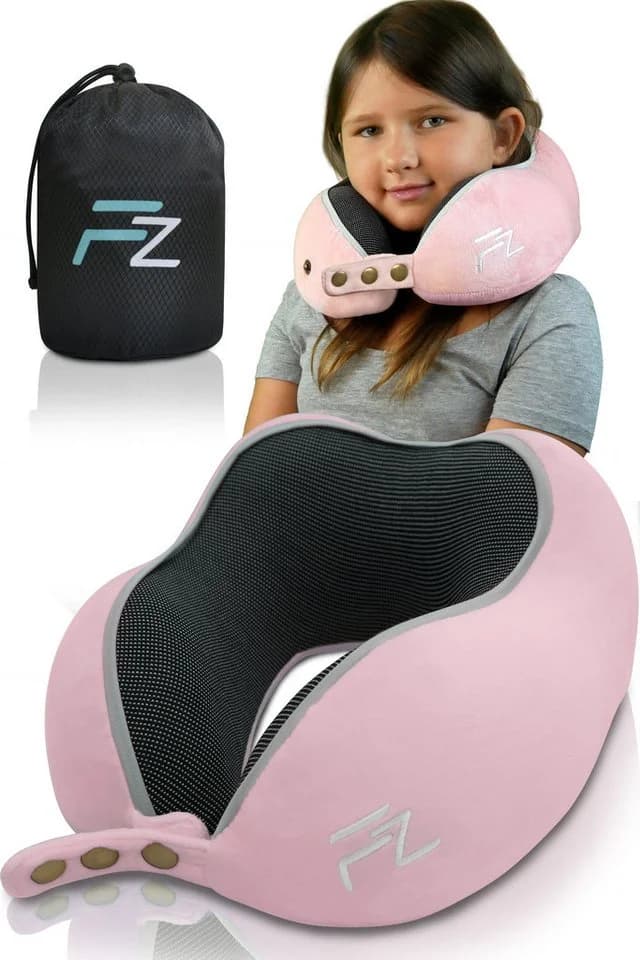 FLOWZOOM COMFY KIDS Nackenhörnchen Rosa Memory-Schaum Reisekissen Kinder - Bild 2