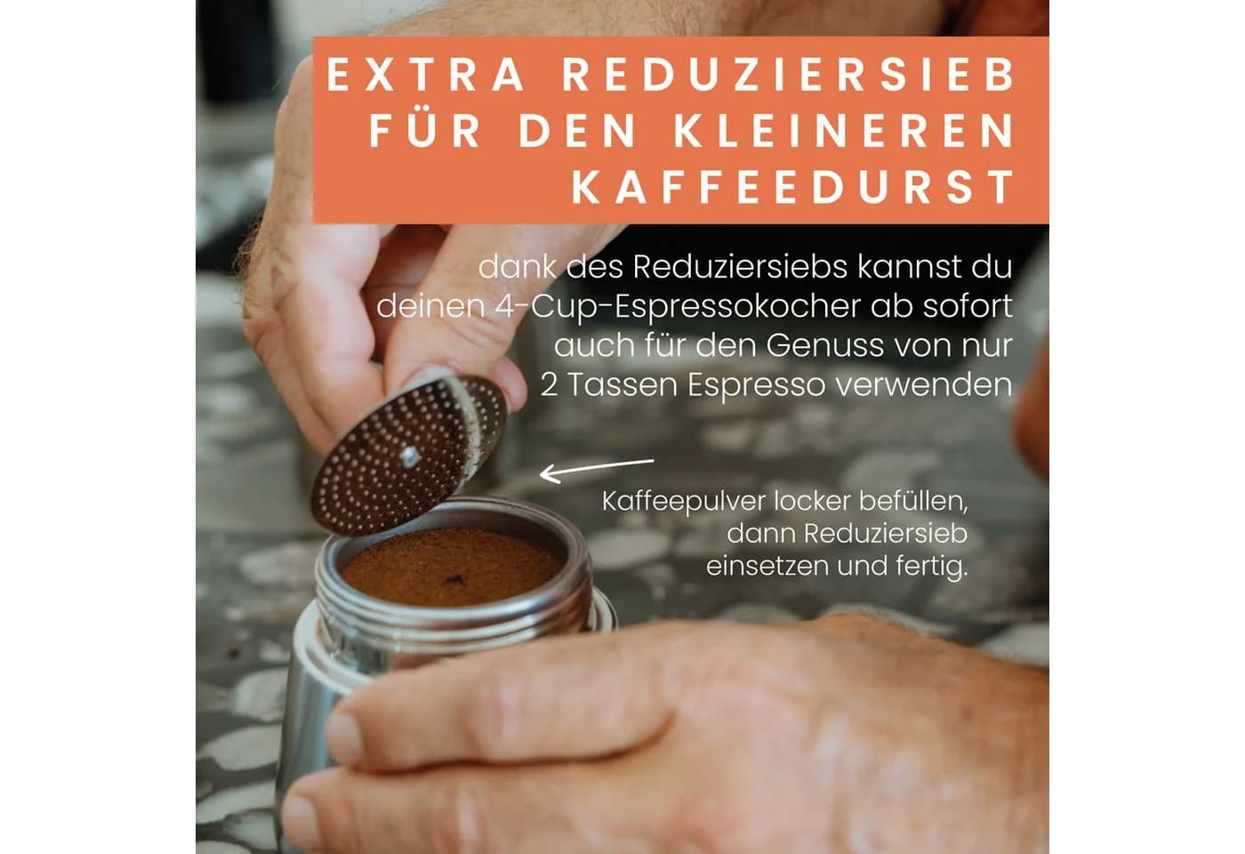 GRØNENBERG Espressokocher Edelstahl Induktion 4/6 Tassen