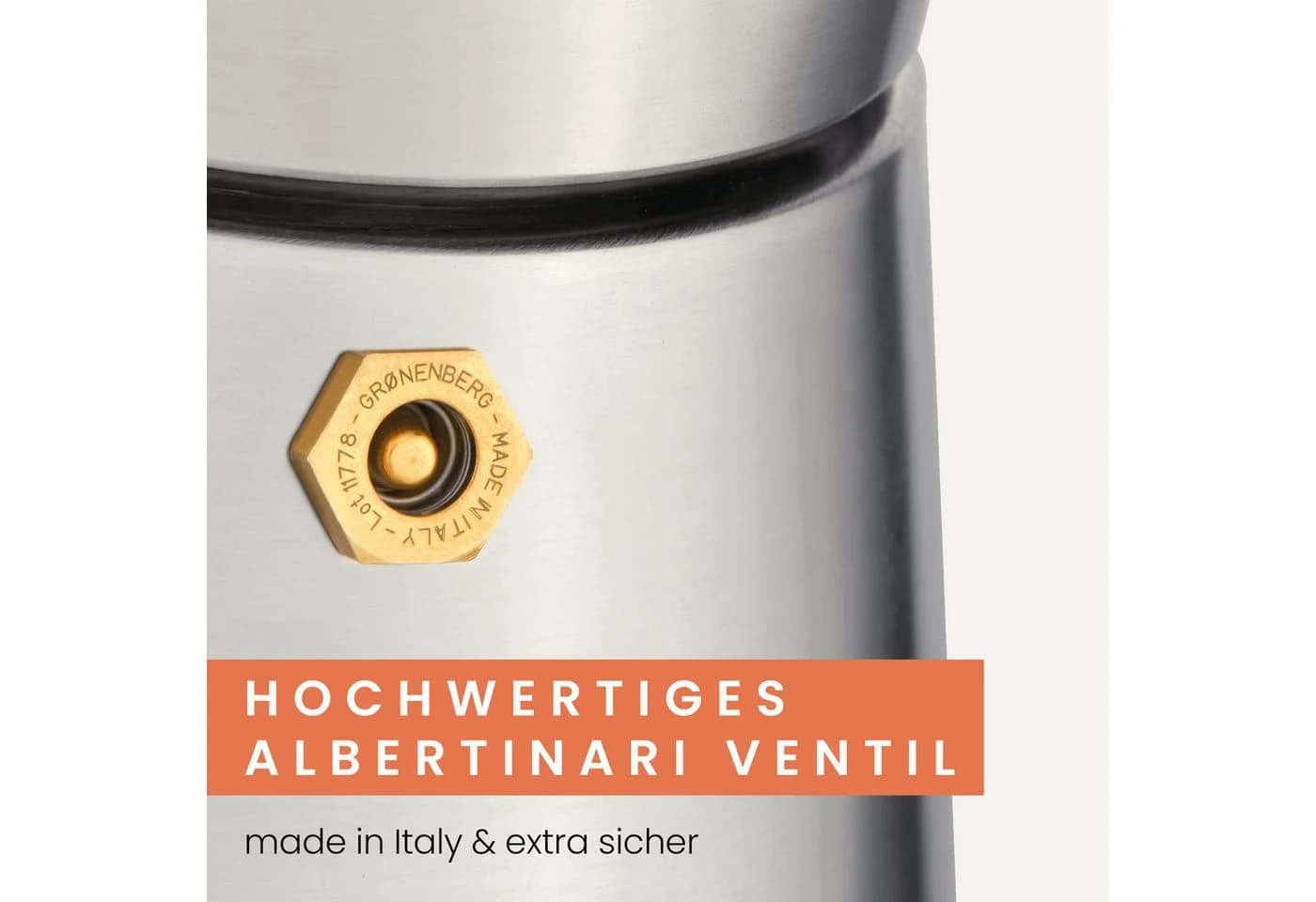 GRØNENBERG Espressokocher Edelstahl Induktion 4/6 Tassen - Bild 4
