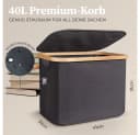 HENNEZ Wäschekorb Aufbewahrungsbox 40L mit Deckel Grau für IKEA KALLAX Bild 3