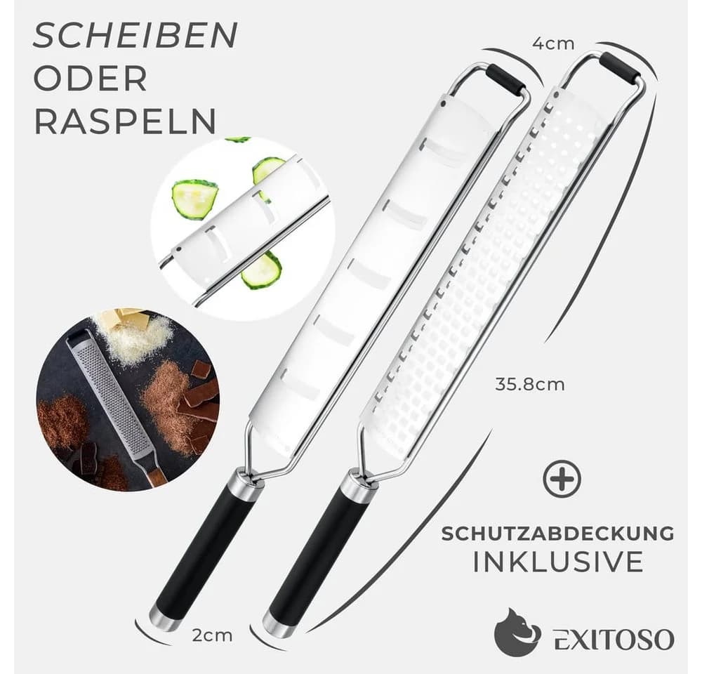 Exitoso Zitronenreibe 2er-Set Edelstahl Zitruszester - Bild 3