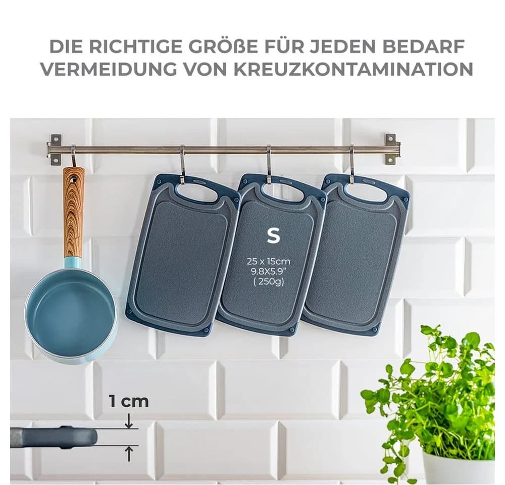 Exitoso Schneidebrett 6er-Set Weiß Kunststoff Spülmaschinenfest - Bild 3