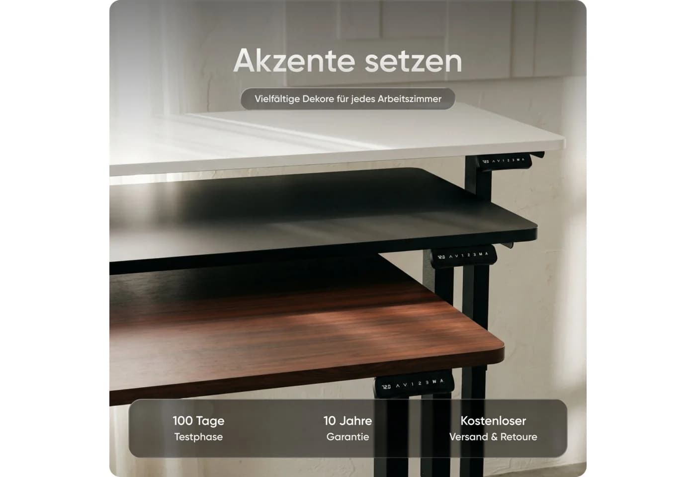 DESKSPACE Tischplatte Massive Tischplatte 25 mm Melaminbeschichtet