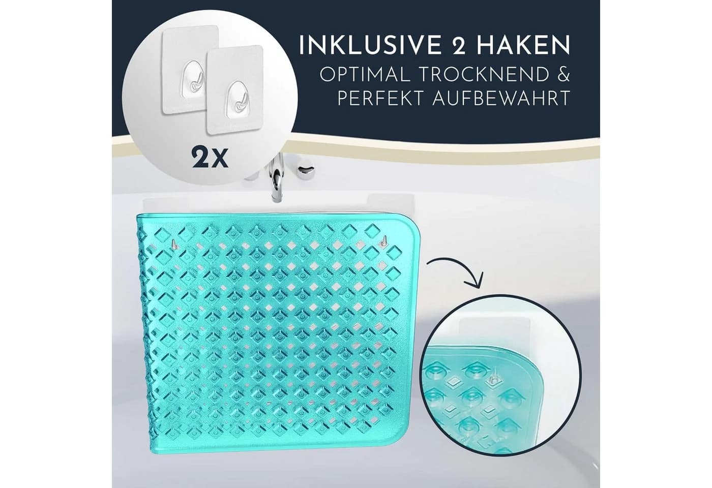 Homerella Badematte rutschfest Hautsensitiv 88x39cm - Bild 3